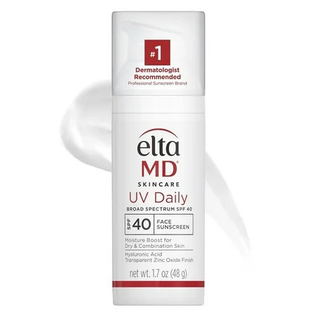 EltaMD UV Daily SPF 40 Face Sunscreen Moisturizer with Zinc Oxide, Daily Face Moisturizer with SPF, Sunscreen, 1.7 oz Pump | Walmart (US)