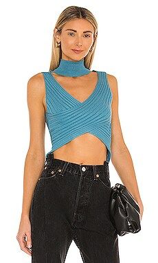 superdown Alora Wrap Top in Blue from Revolve.com | Revolve Clothing (Global)