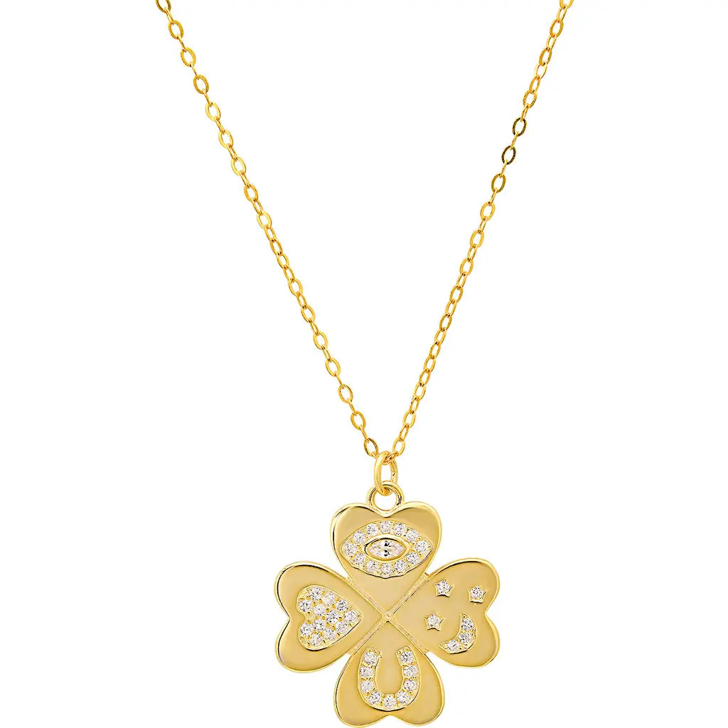 Queen Jewels Lucky Charm Clover Pendant Necklace in Gold at Nordstrom Rack | Nordstrom Rack