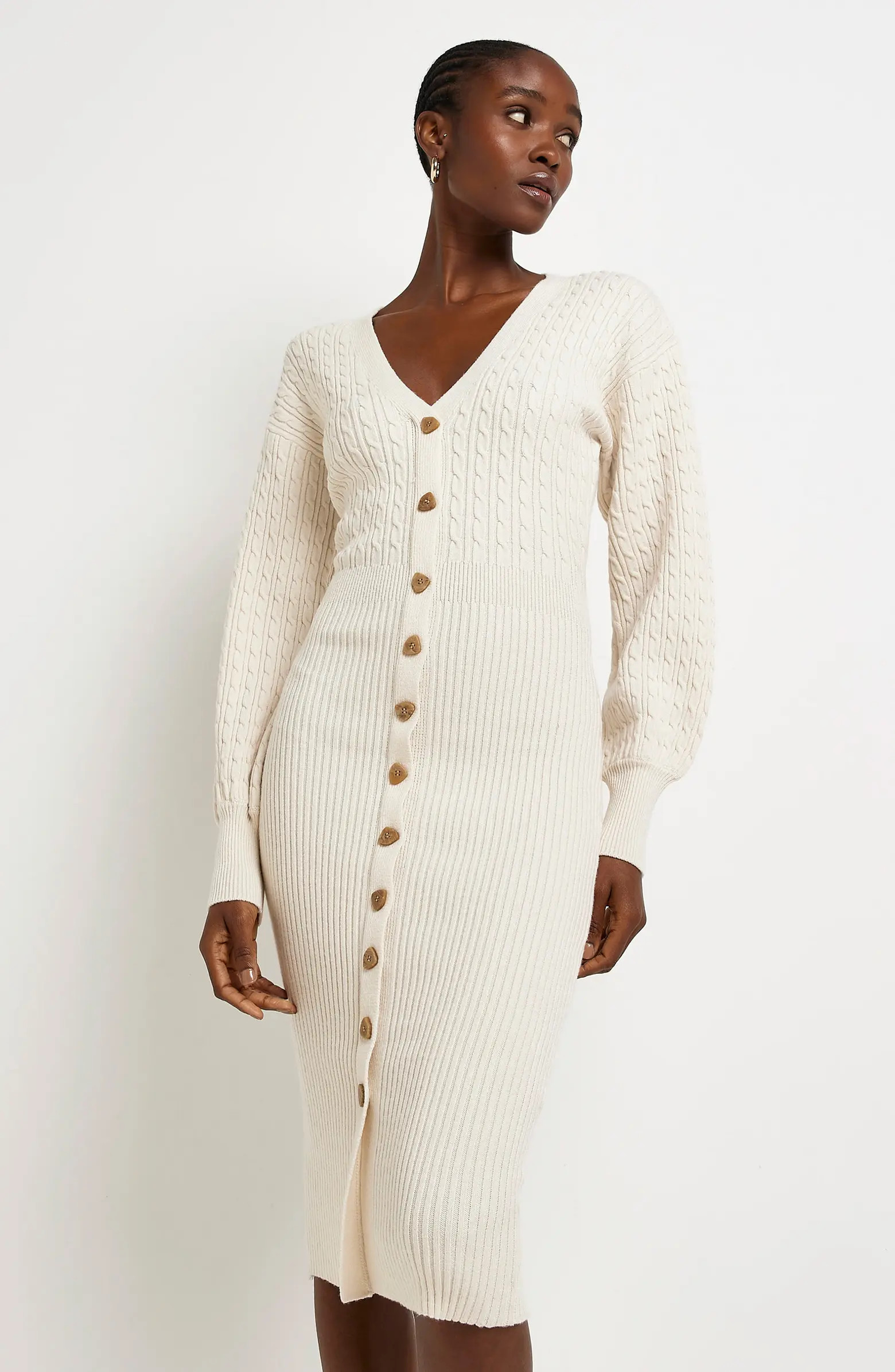 Mixed Stitch Cardigan Sweater Dress | Nordstrom