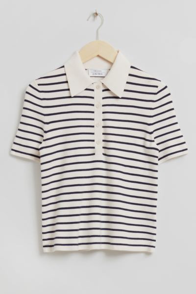 Fitted Nautical Striped Polo Shirt | H&M (UK, MY, IN, SG, PH, TW, HK)