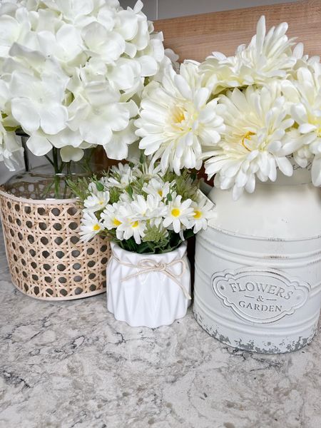 Faux hydrangeas and faux daises in vases! Love faux flowers! #amazon #amazonhome #founditonamazon #interiordesign #farmhouse #farmhousedecor #homedecor #coastal #coastaldecor #vases #flowervase 

#LTKhome
