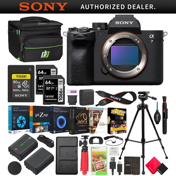 Sony a7 IV Full Frame Mirrorless 33MP Alpha Interchangeable Lens Camera ILCE-7M4/B Bundle w/ Deco... | Walmart (US)