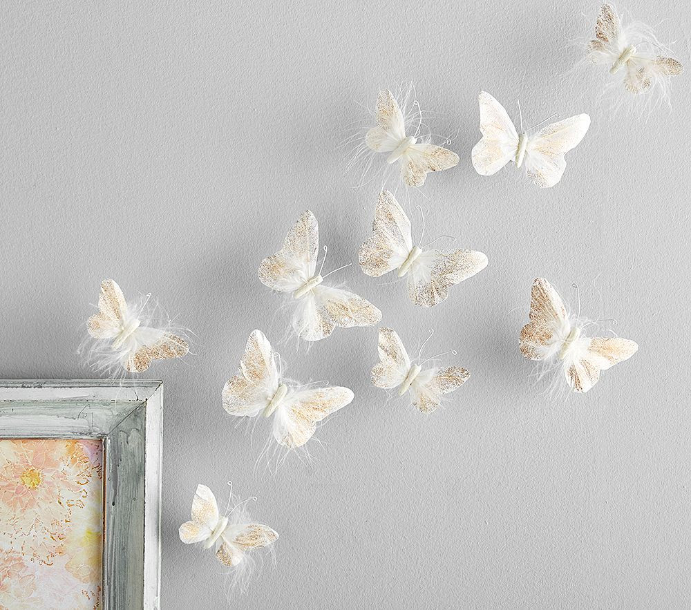 Rosegold Feather Butterflies | Pottery Barn Kids