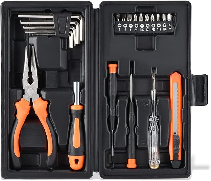 LAND 22-Piece Small Tool Kit with Toolbox - Essential Household Tool Set for Home Repair, DIY Pro... | Amazon (US)