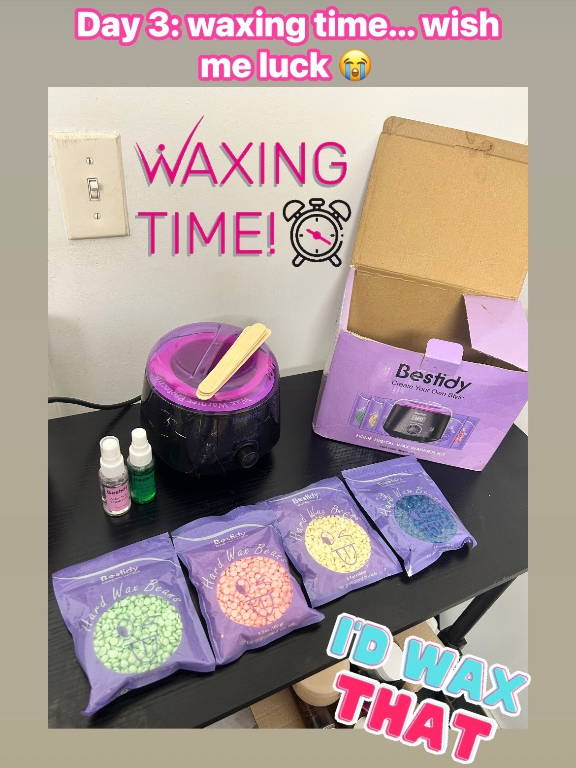Day 3 glow chaos ✨ DIY at-home eyebrow waxing before my TikTok event 😭 nervous but committed. Linking my brow wax kit, wax machine, and self-care essentials below for anyone doing at-home waxing or beginner beauty routines #atHomeWaxing #browWaxKit #DIYbeauty #selfcareessentials #beautyroutine #facialhairremoval

#LTKgrwm #LTKselfcare #LTKBeauty