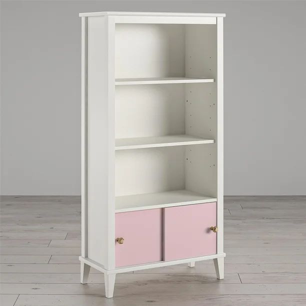 Little Seeds Monarch Hill Poppy Kids’ White Bookcase, Pink Doors | Walmart (US)