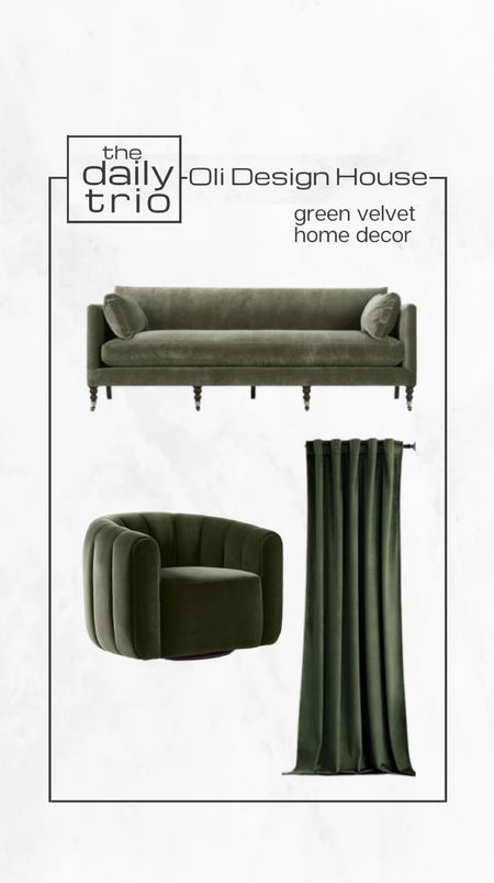 Daily trio

Green velvet home decor

Green velvet accent chair, green velvet sofa, green velvet couch, green velvet curtains

Moody vibes, moody room

#LTKstyletip #LTKFind #LTKhome