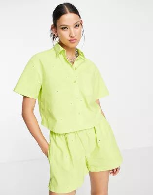 COLLUSION shirt with brodiery in green - part of a set | ASOS (Global)