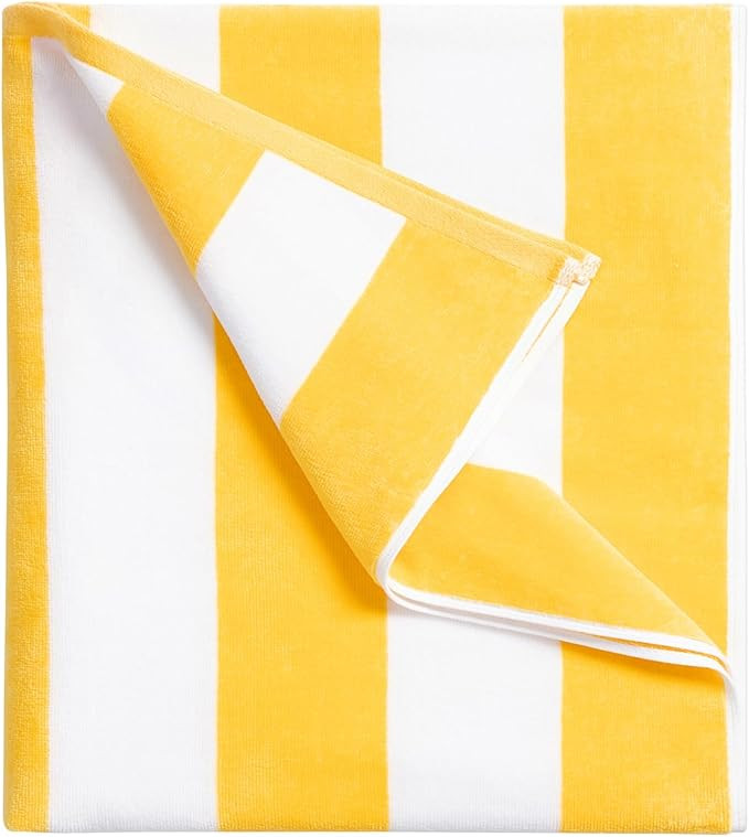 Large Oversized Beach Towel - Big Cotton 36 x 70 Inch Striped Pool Towel, Large Cabana Soft Swimm... | Amazon (US)