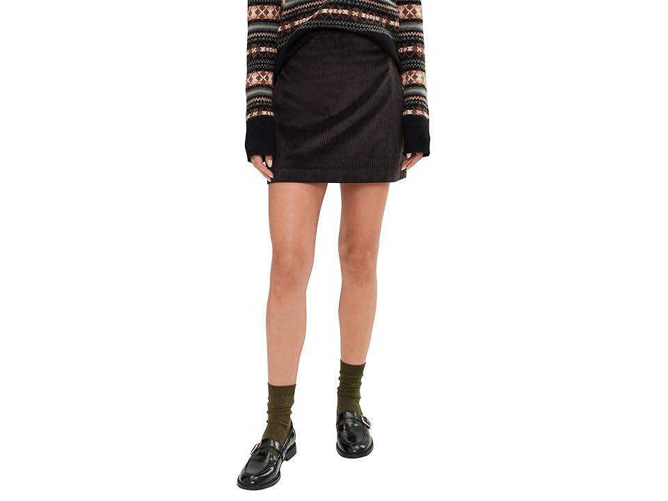 Madewell Cord Minimal Mini Skirt Women's Skirt Black Walnut: 16 | Zappos.com