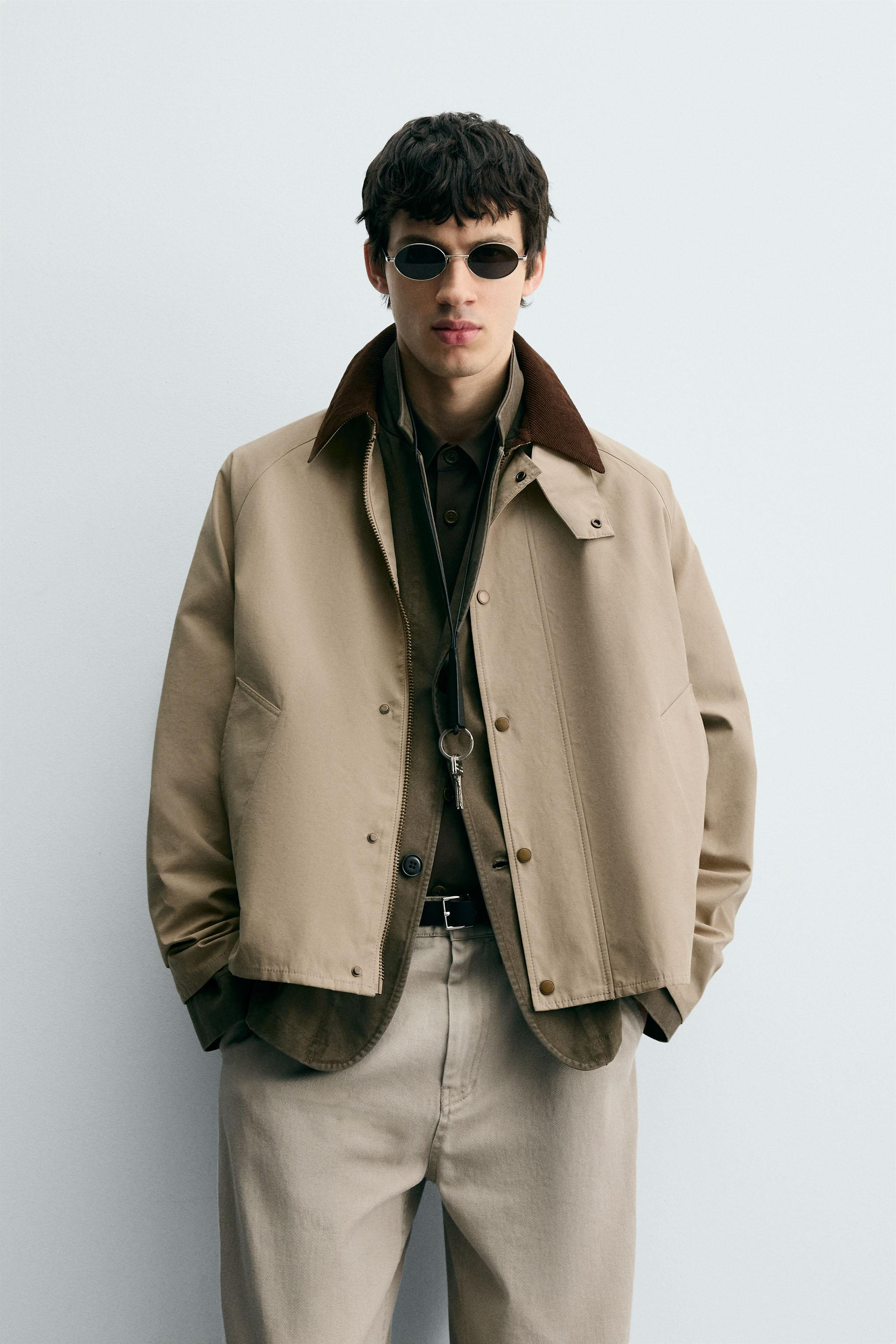 CONTRAST COLLAR TECHNICAL JACKET | Zara US