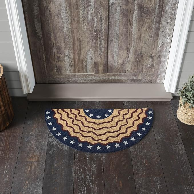 VHC Brands Bunting Flag Coir Rug Half Circle 16.5x33 | Amazon (US)