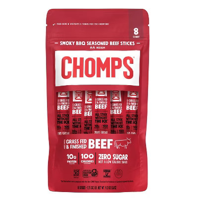 Chomps Snack Sticks Smoky BBQ Beef Sticks - 9.2oz/8ct | Target