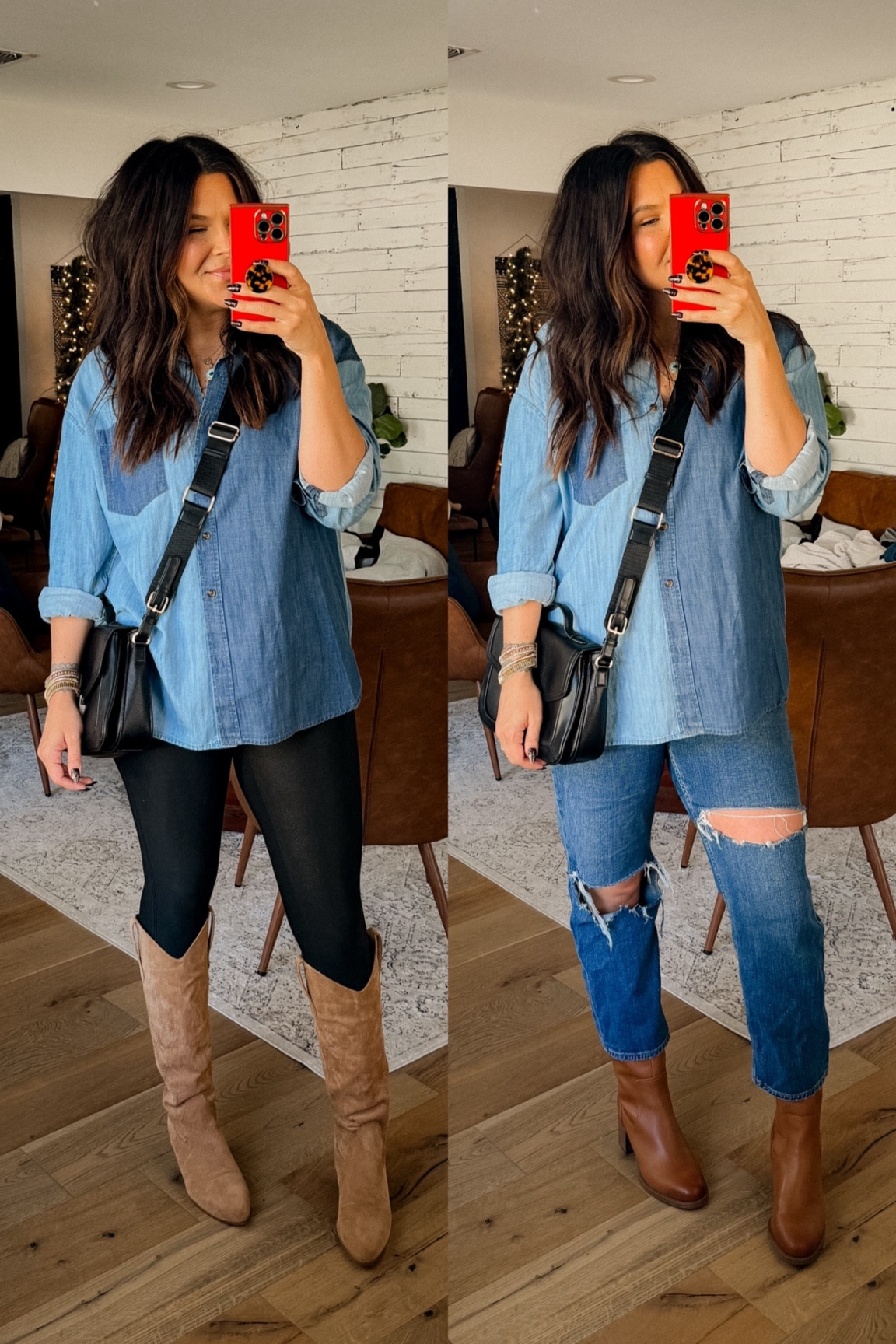 Walmart denim button up: XL
Leggings: large
Jeans: TTS
Cognac bootie: code: STEPH50

@walmartfashion #walmartpartner #walmartfashion @walmart

#LTKfindsunder100 #LTKstyletip #LTKfindsunder50