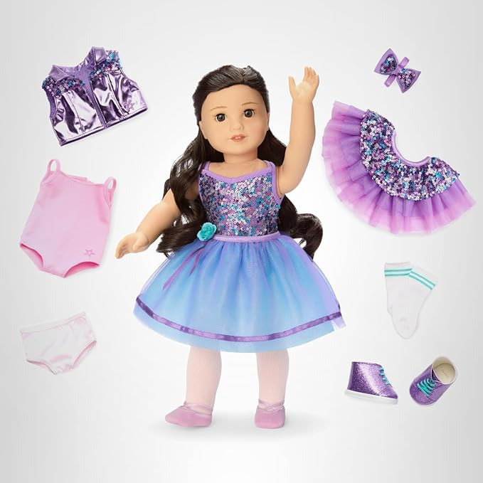 American Girl, Truly Me #111 Doll & Dance All Day Set, with Brown Eyes, Wavy Black-Brown Hair, Li... | Amazon (US)