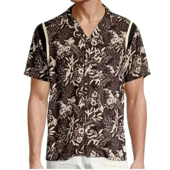 Scotch & Soda Men's Floral Brown Shirt in XL | Poshmark