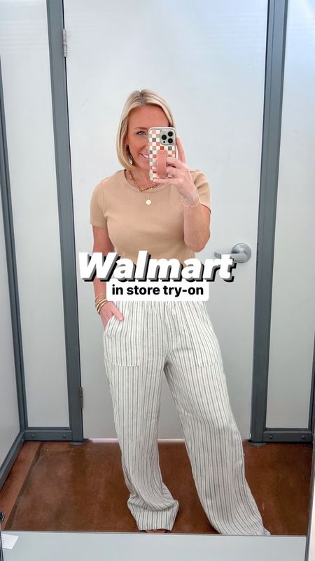 Walmart finds:
1. Wide leg linen pants (in white) - size small (which was too big, as they run oversized). 
2. Tan fitted ribbed t-shirt - size small. 
3. Wide leg linen pants (in black) - size XS (this size was much better for me).
4. Linen drawstring shorts - size small (needed an xs). Comes in a few colors.
5. Open knit cardigan - size s/m.
• white square neck bodysuit - size small.



#LTKfindsunder50 #LTKSeasonal #LTKVideo