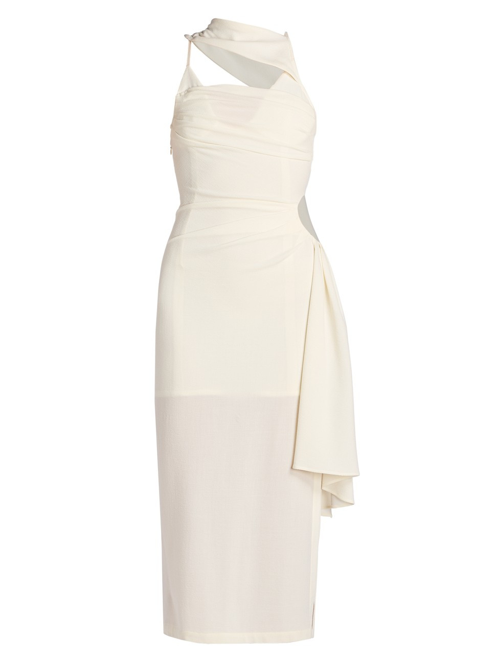 Women's Asymmetric Cut-Out Midi-Dress - White - Size 10 | Saks Fifth Avenue