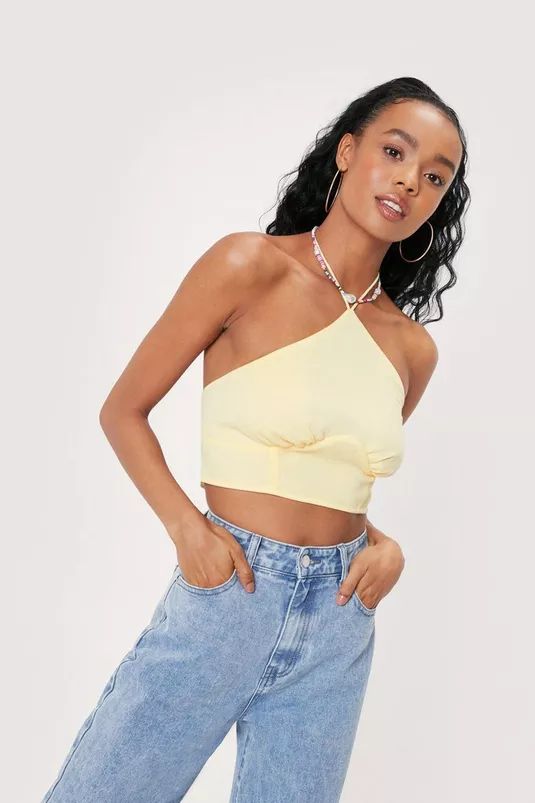 Halter Cup Detail Cropped Cami Top | Nasty Gal (US)