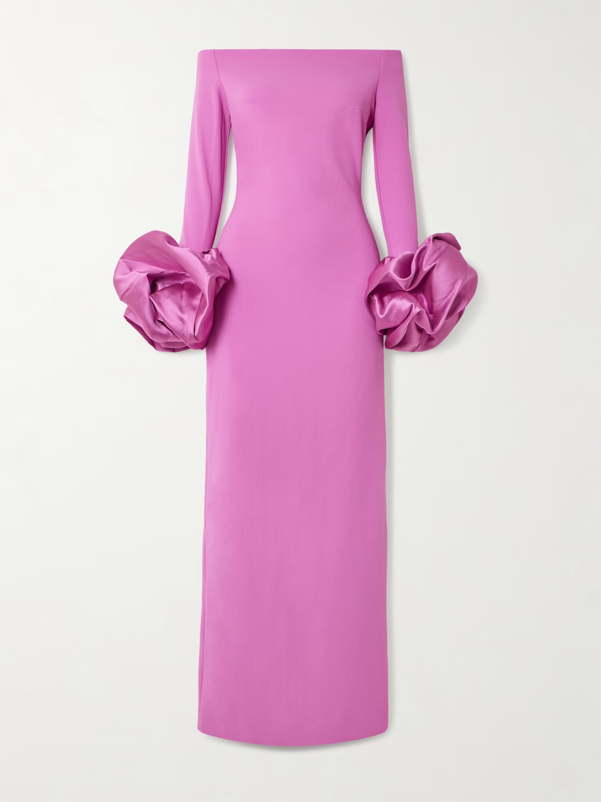 Talia off-the-shoulder faille-trimmed crepe gown | NET-A-PORTER (US)