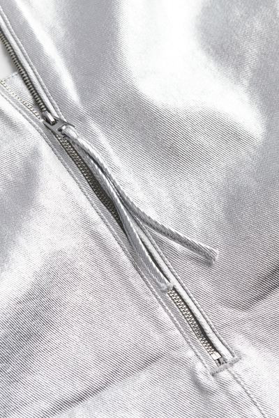 Shimmery Metallic Denim Dress - Silver-colored - Ladies | H&M US | H&M (US + CA)