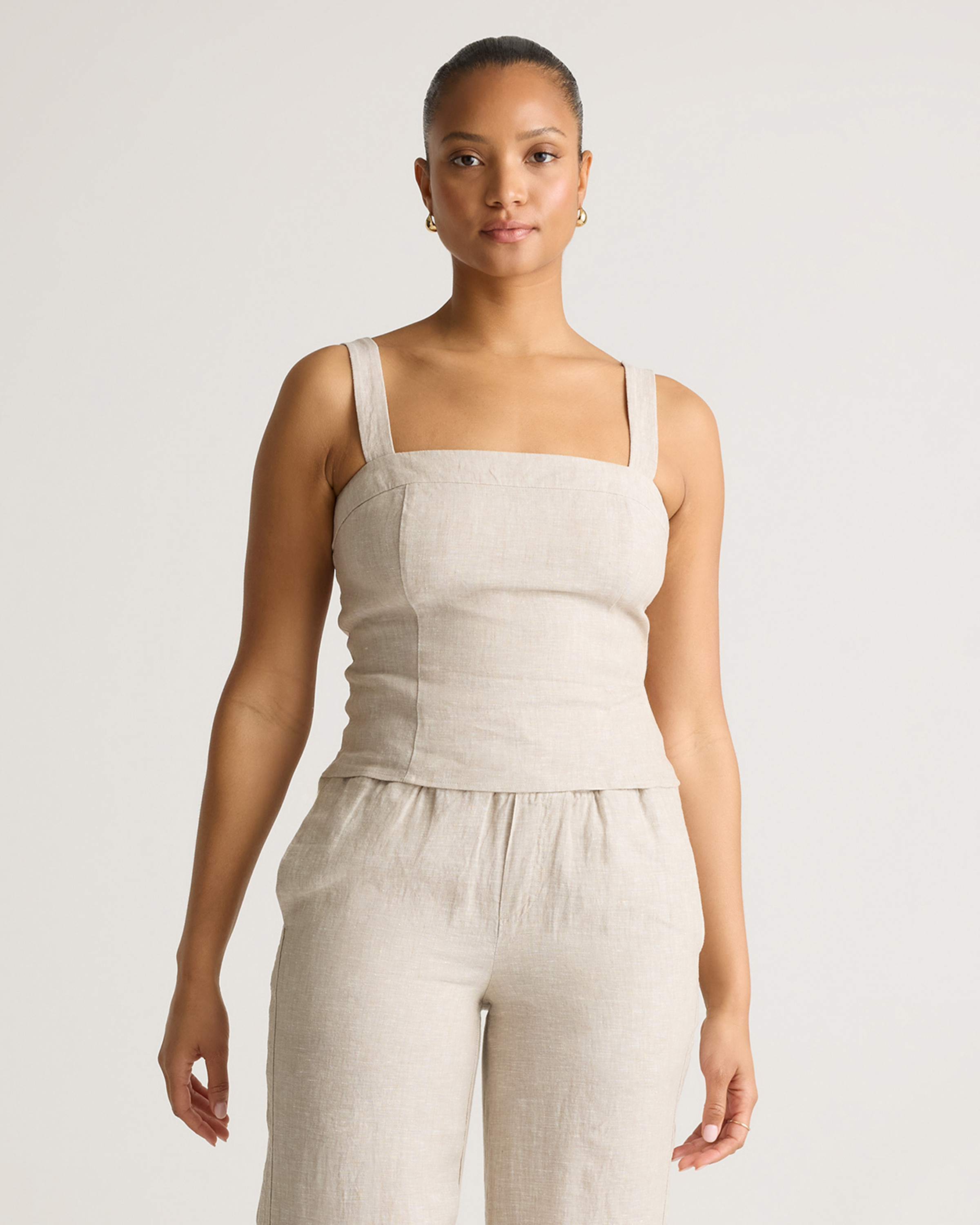100% European Linen Fitted Tank | Quince