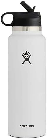 Hydro Flask Water Bottle - Wide Mouth Straw Lid 2.0 - Multiple Sizes & Colors | Amazon (US)
