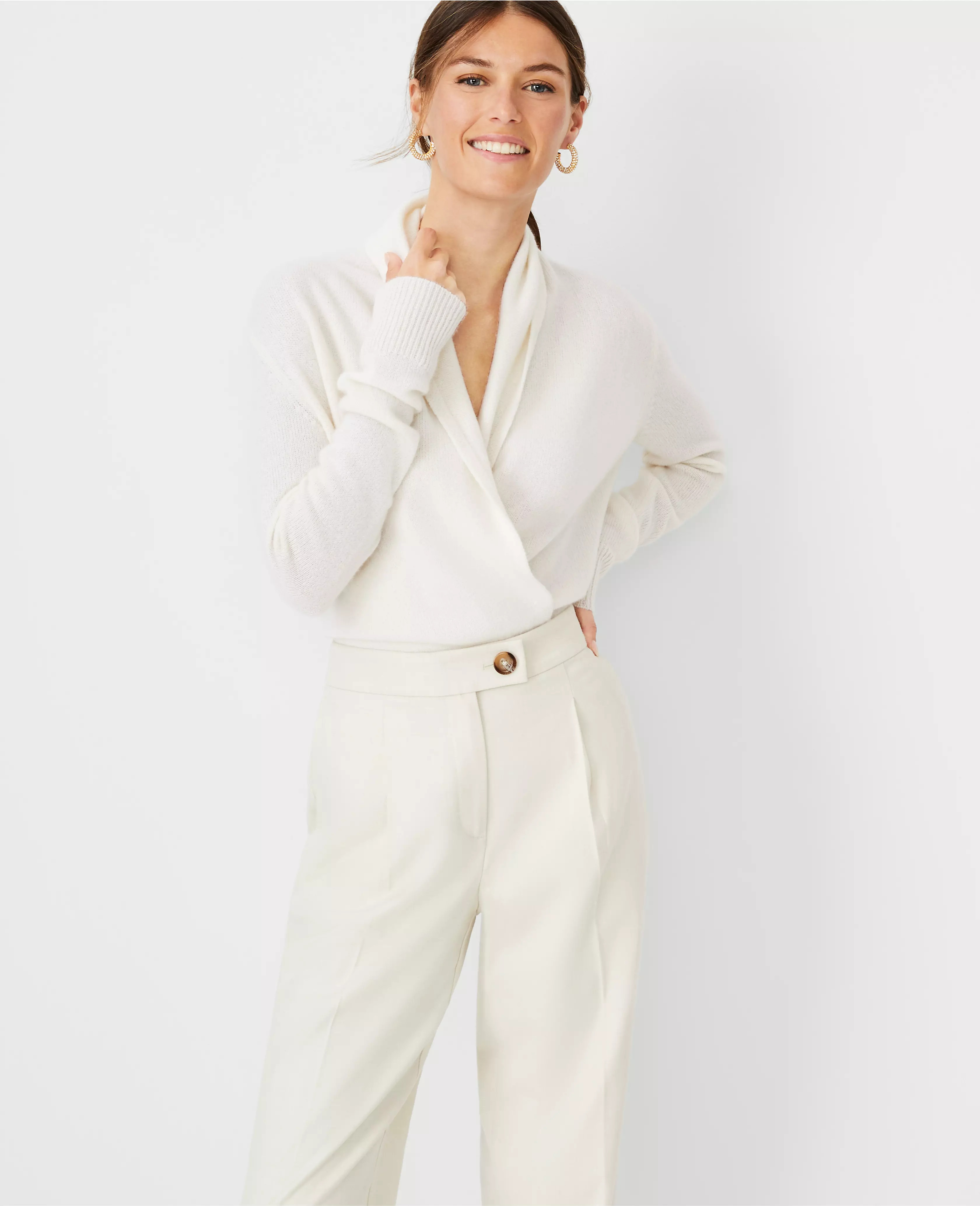 Cashmere Shawl Collar Wrap Sweater | Ann Taylor (US)