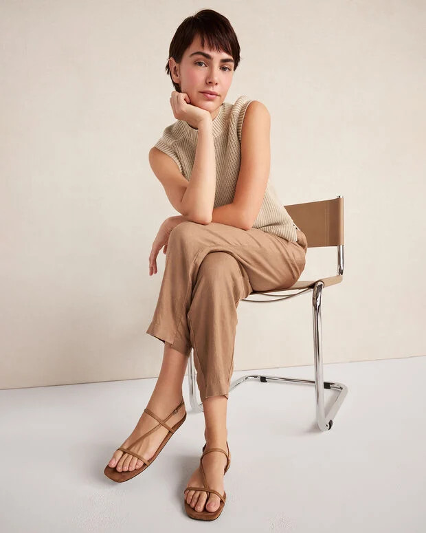 Leather T-Strap Sandals | Talbots