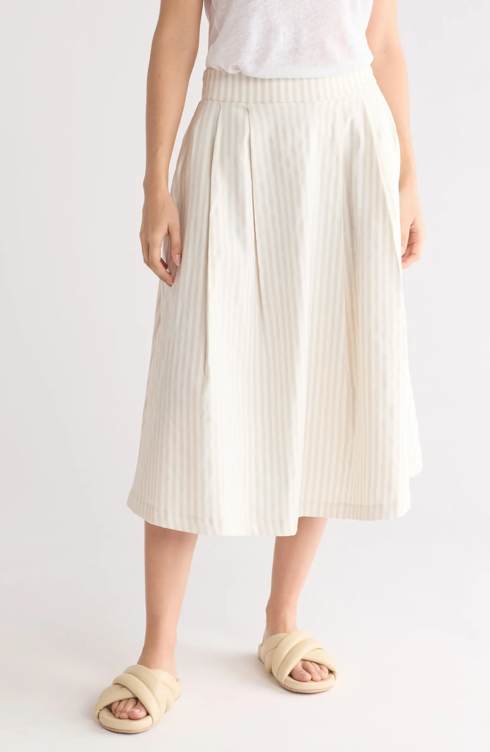 Stripe Flared Midi Skirt | Nordstrom Rack