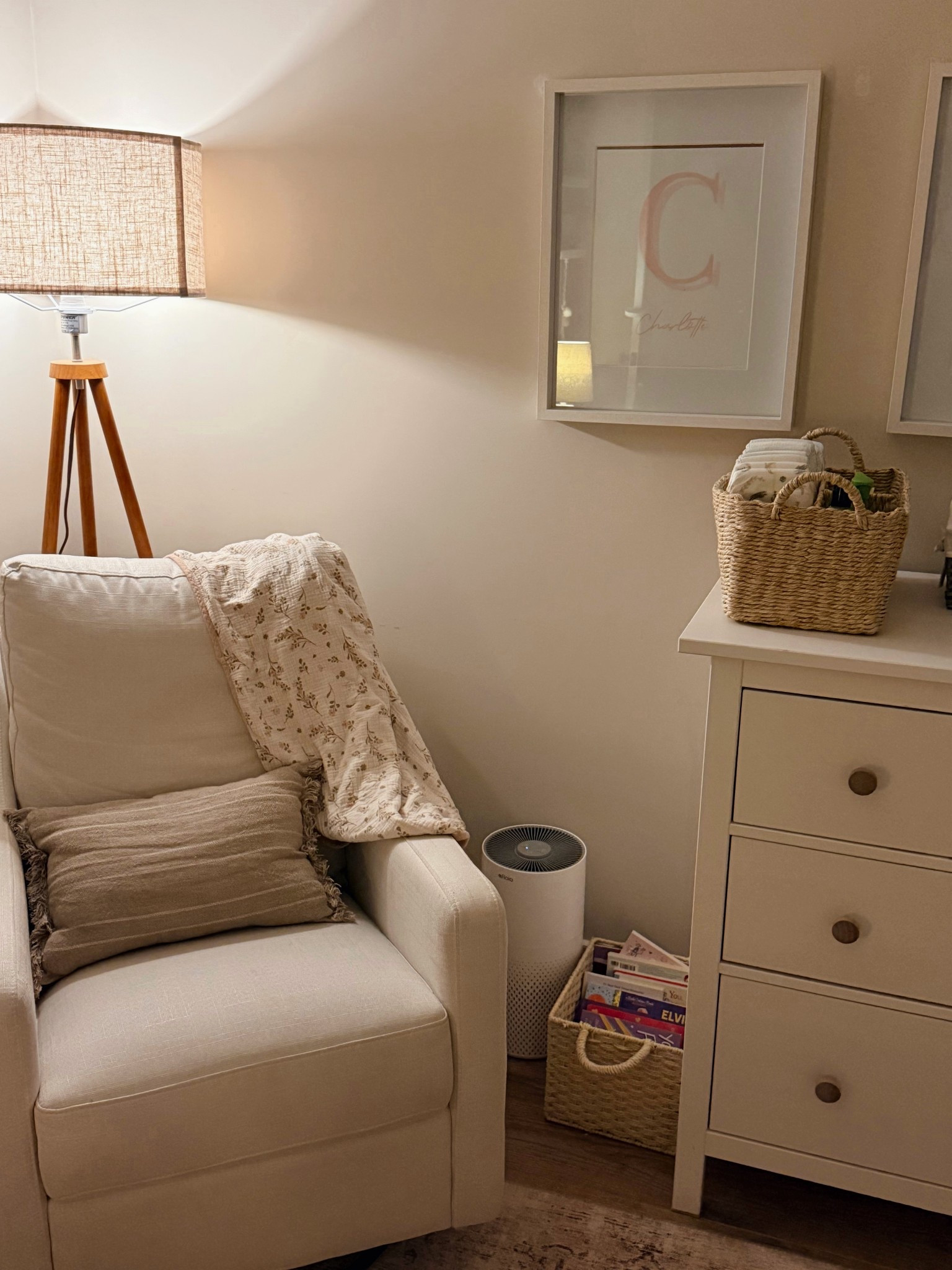 my daughter’s sweet nursery corner ☁️📚🕊️

#LTKHome #LTKBump #LTKBaby