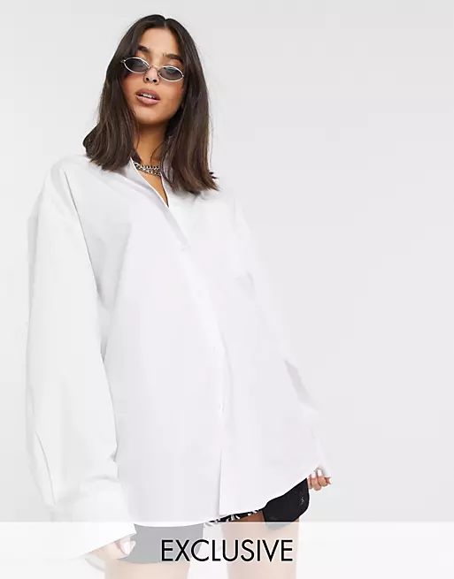 COLLUSION oversized shirt in white | ASOS | ASOS (Global)