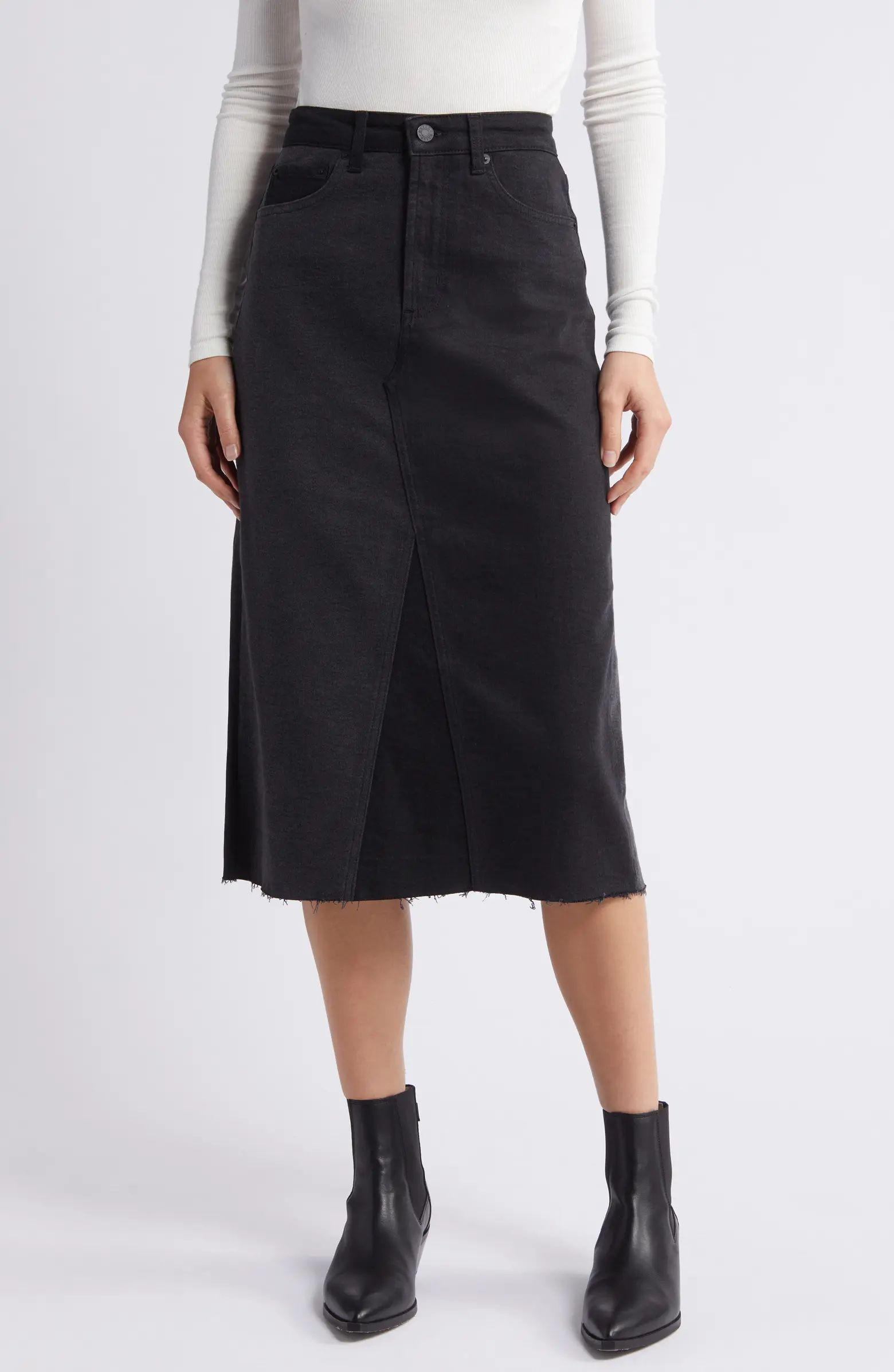 Rails Highland Two-Tone Denim Midi Skirt | Nordstrom | Nordstrom