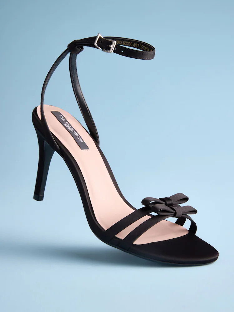 Black Tabitha Simmons X Next Midnight Siren Bow Detail Heeled Sandals | Next US