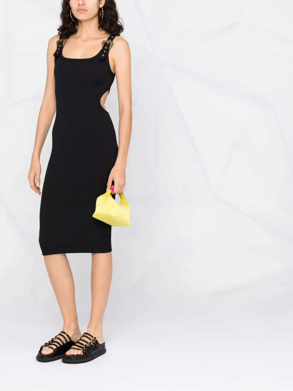 buckle-strap knitted dress | Farfetch Global