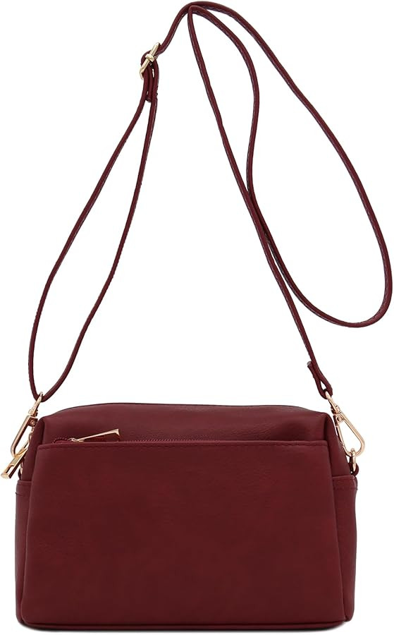 FashionPuzzle Triple Zip Small Crossbody Bag | Amazon (US)