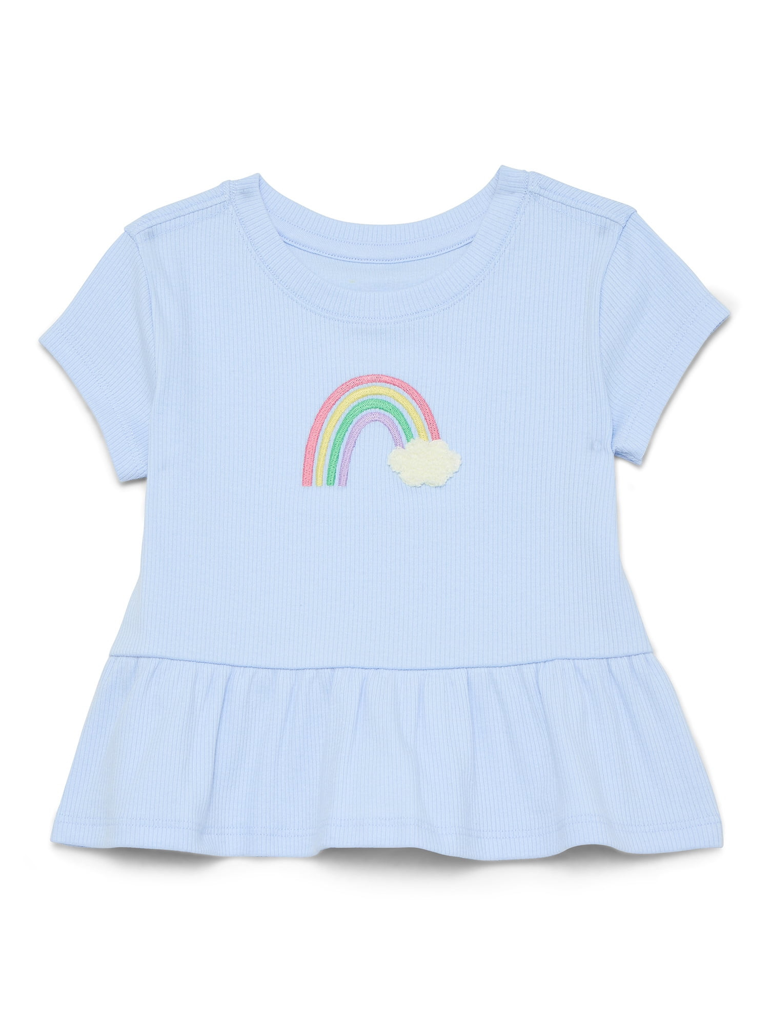 Wonder Nation Baby Girl Peplum Tee, Sizes 0-24 Months | Walmart (US)
