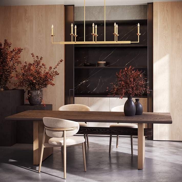 Possini Euro Kime 50" Gold 8-Light Modern Trestle Island Chandelier | Lamps Plus