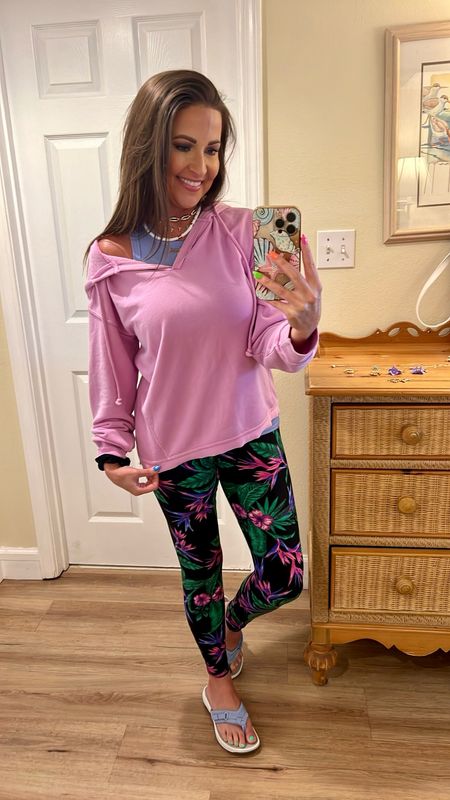 Simple cooler spring/summer day outfit

Hoodie: M
Tank Top: S
Leggings: S

Most comfy pair of flip flops and shoes I own - they’re adjustable with Velcro strap.

Lightweight hoodie, summer leggings, ribbed tank top, summer outfit, summer fashion, flip flops, summer basics, sandals 

#LTKSeasonal #LTKShoeCrush #LTKFindsUnder50