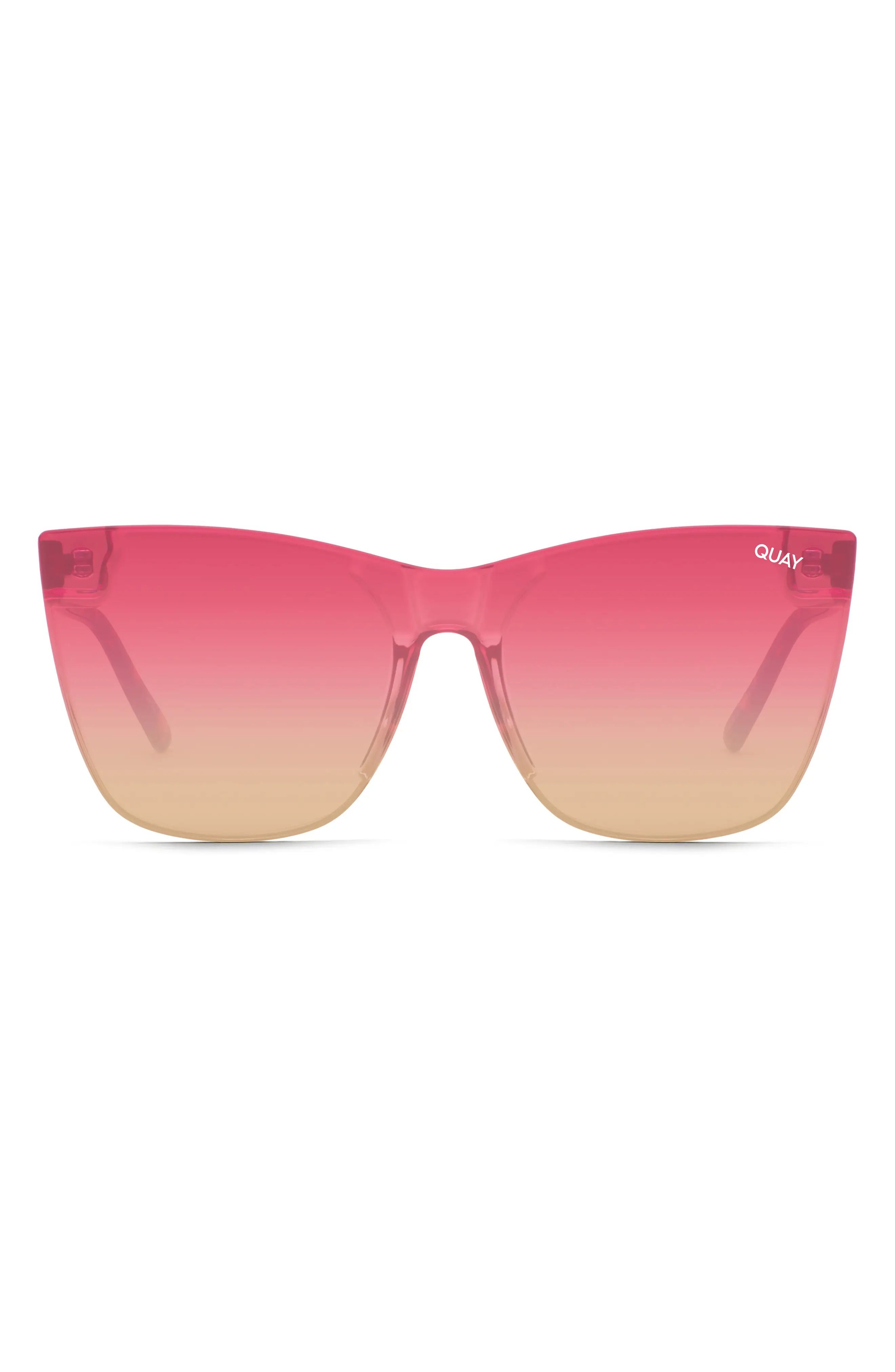 Women's Quay Australia Come Thru 56mm Gradient Cat Eye Sunglasses - Tort / Coral Mirror | Nordstrom