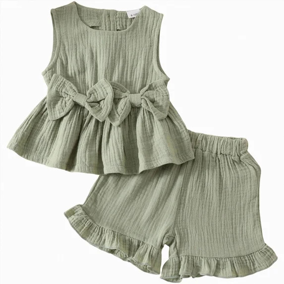 UAYOTSE Baby Girls Clothes 18 Months Infant Baby Girls Summer 2PCS Outfits Sleeveless School Wear... | Walmart (US)