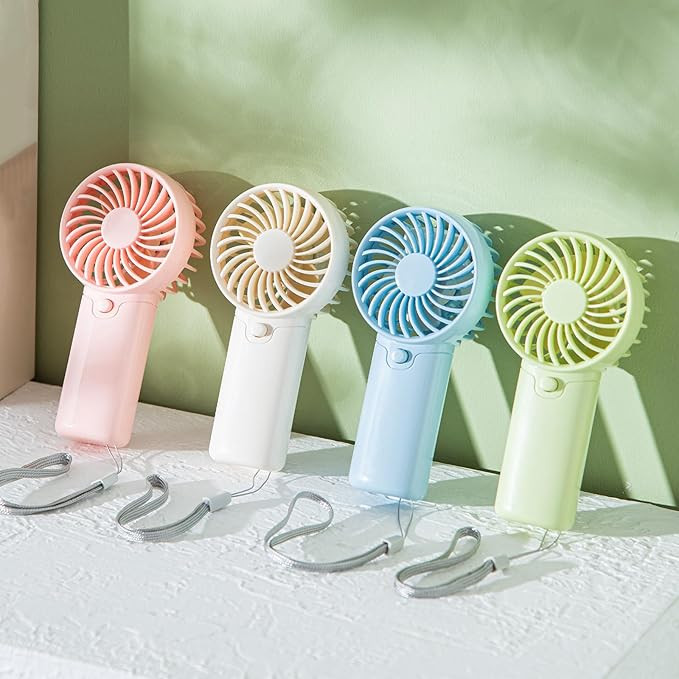 4 Pack Mini Portable Fan - 5'' AAA Battery Operated, Lightweight Handheld with 1 Speed & Lanyard ... | Amazon (US)