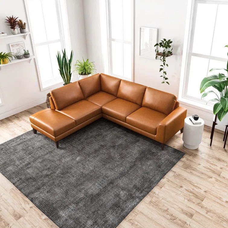 Mary 2 - Piece Leather Chaise Sectional | Wayfair North America