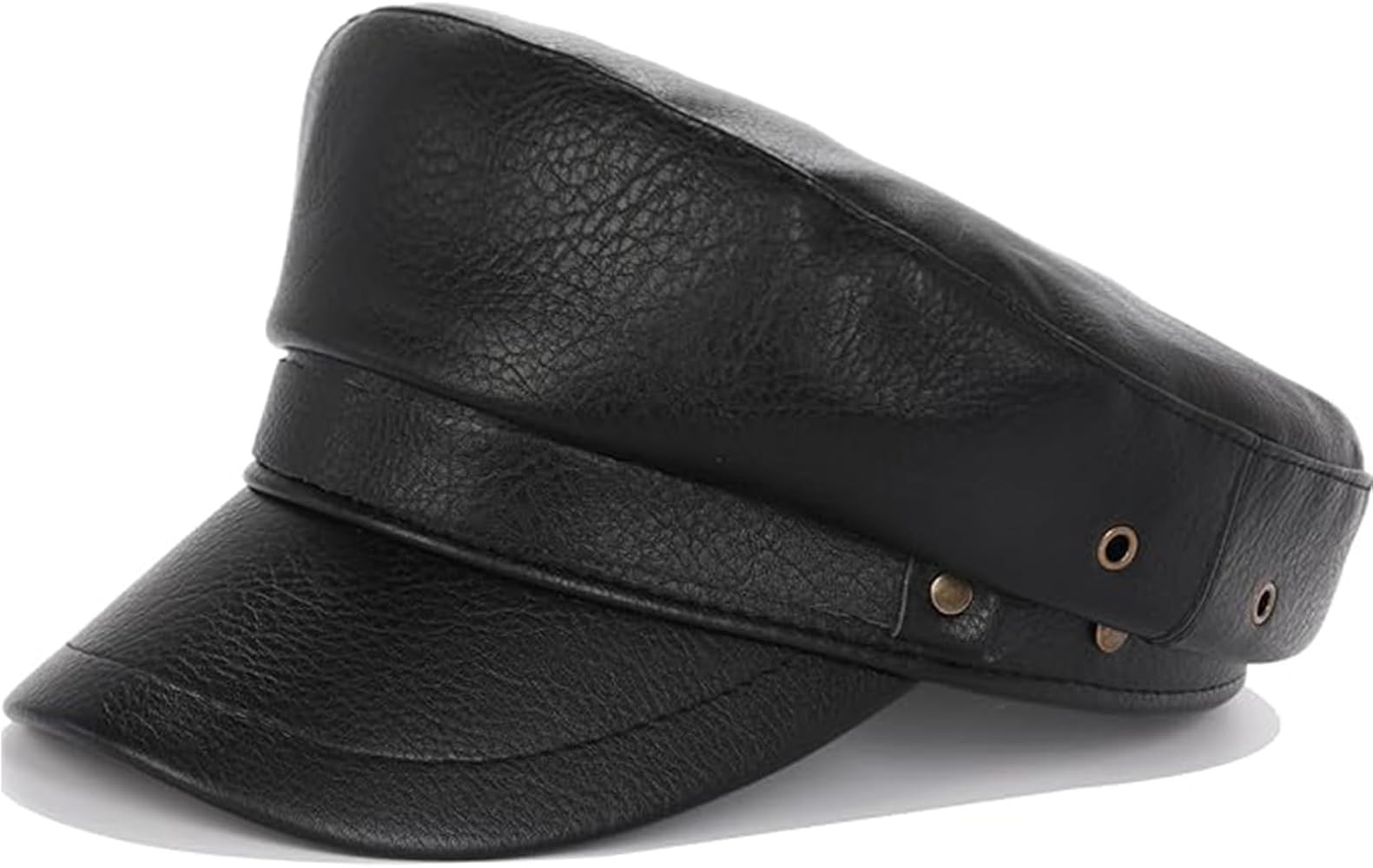 Women's Yacht Captain Sailor Hat, PU Material Newsboy Hat, Stylish Biker Hat, Baker Boy Hat, Peak... | Amazon (US)