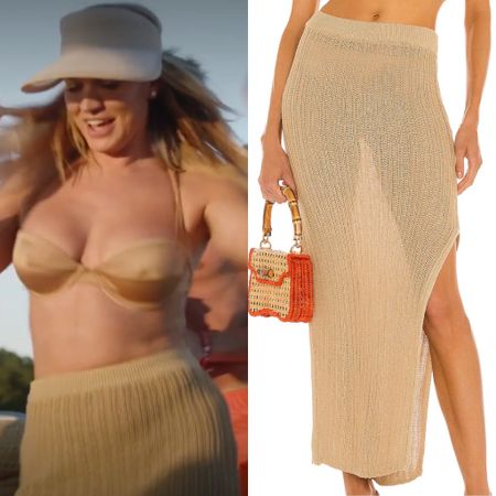 Lindsay Hubbard’s Tan Knit Cover Up Skirt 