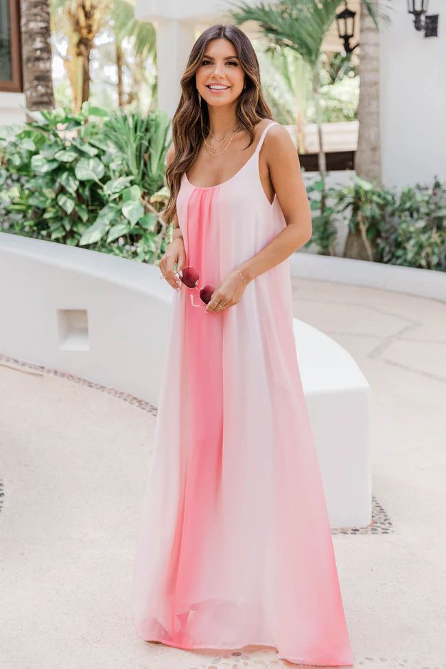 Oceans Of Love Coral Ombre Maxi Dress FINAL SALE | The Pink Lily Boutique