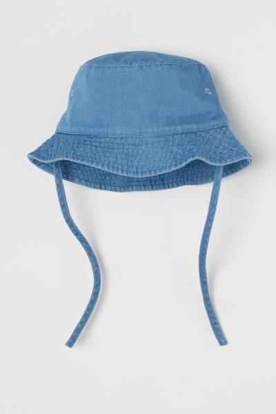 Sun hat in soft, woven cotton fabric with ties under chin. Lined. Width of brim 1 1/2 in. | H&M (US + CA)