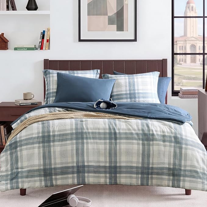 MaiRêve Plaid Twin XL Comforter Set, Blue Grey Grid Bedding Set for Boys & Girls, Classic Checke... | Amazon (US)
