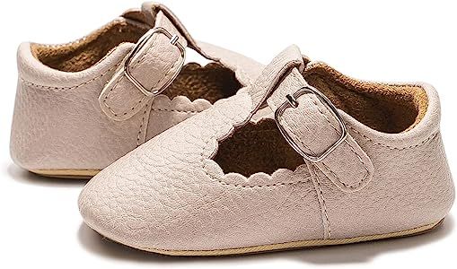 HsdsBebe Infant Baby Girls Mary Jane Flats Bow Non-Slip Soft Sole Princess Toddler First Walkers ... | Amazon (US)
